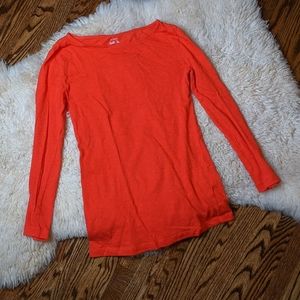 J. Crew Orange Boatneck Long T-Shirt